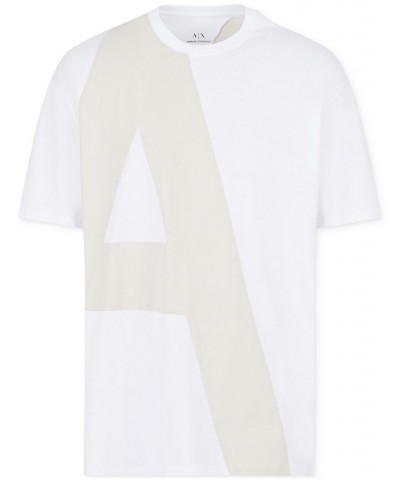 Men's Comfort-Fit Pieced Logo Graphic T-Shirt White $45.05 T-Shirts