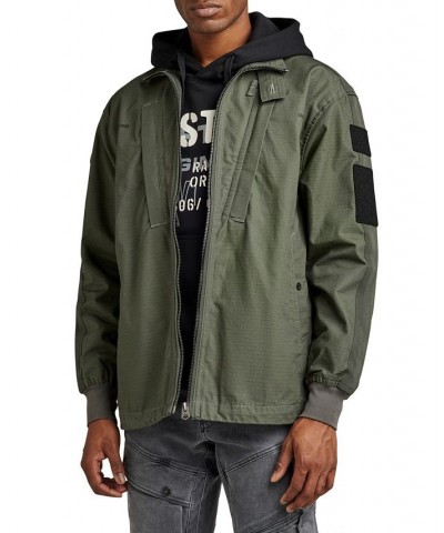 Men's Combat Tape Zip-Up Overshirt Green $50.85 Shirts