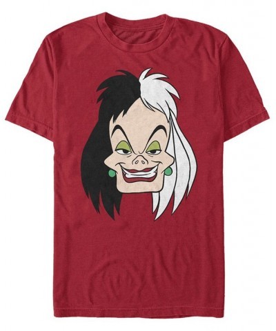 Men's Cruella Big Face Short Sleeve T-Shirt White $17.15 T-Shirts