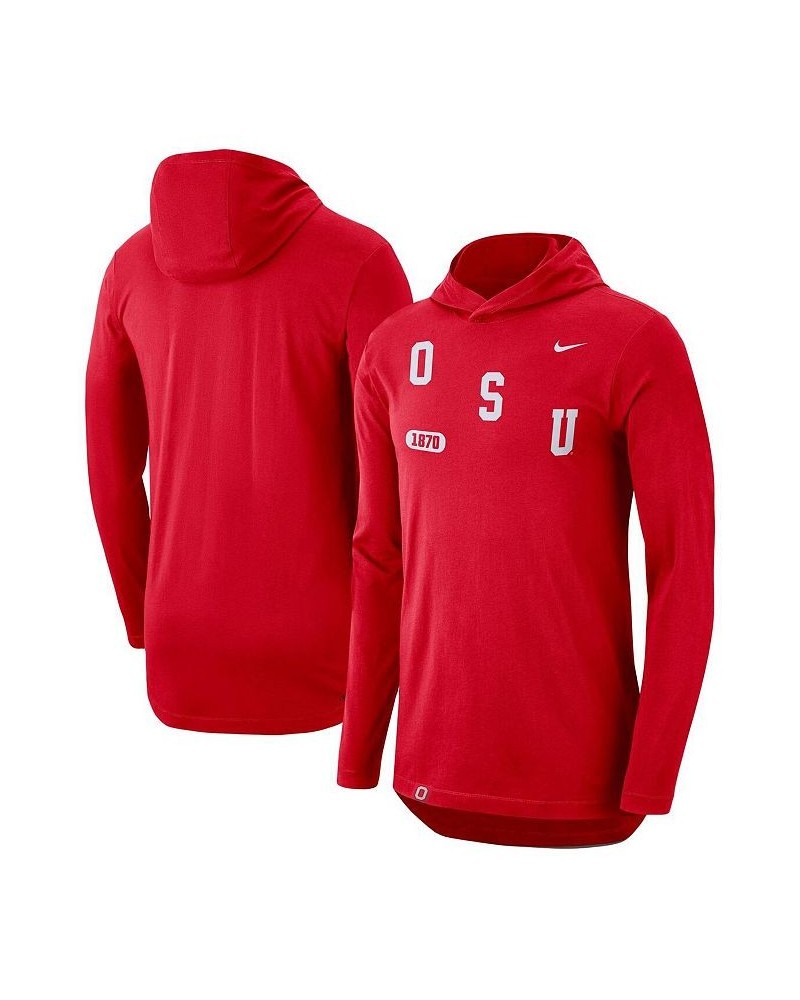 Men's Scarlet Ohio State Buckeyes Team Performance Long Sleeve Hoodie T-shirt $31.61 T-Shirts