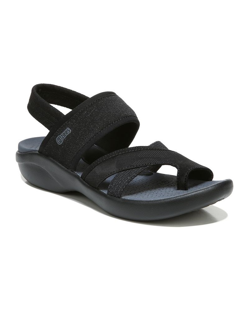 Call Me Washable Strappy Sandals Black $36.90 Shoes