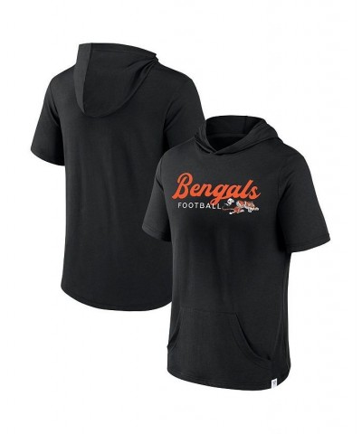 Men's Branded Black Cincinnati Bengals Offensive Strategy Short Sleeve Pullover Hoodie $22.79 Sweatshirt