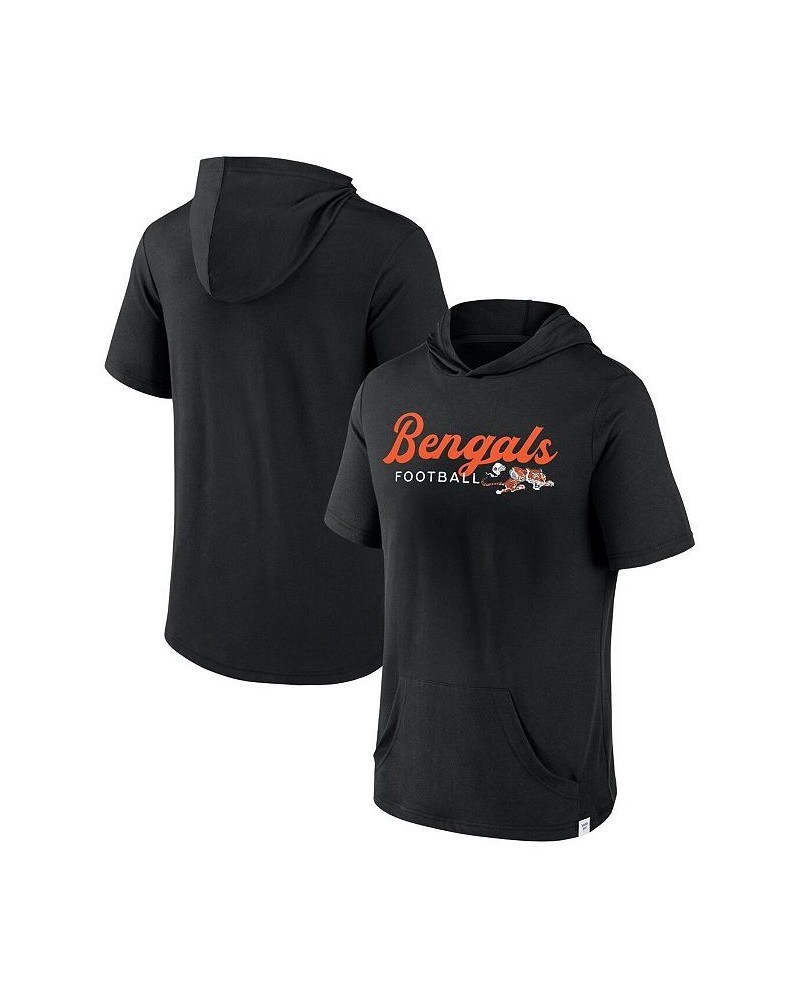 Men's Branded Black Cincinnati Bengals Offensive Strategy Short Sleeve Pullover Hoodie $22.79 Sweatshirt