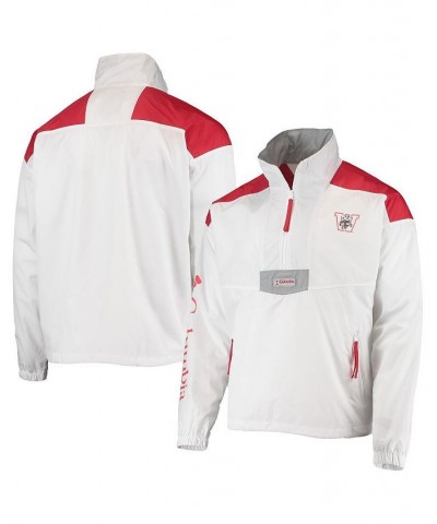 Men's White Wisconsin Badgers Santa Ana Anorak Quarter-Zip Jacket $58.80 Jackets