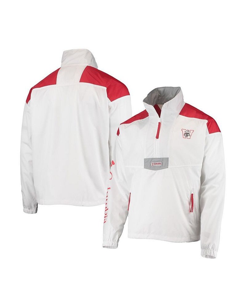 Men's White Wisconsin Badgers Santa Ana Anorak Quarter-Zip Jacket $58.80 Jackets