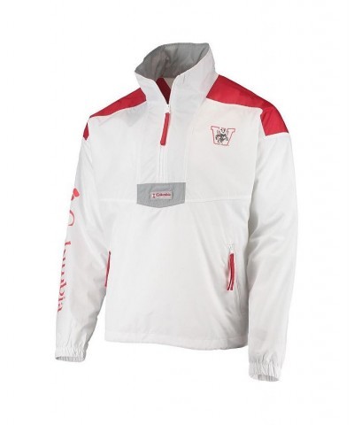 Men's White Wisconsin Badgers Santa Ana Anorak Quarter-Zip Jacket $58.80 Jackets