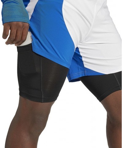 Men's Running Speedwick 2-In-1 Colorblocked Drawstring Shorts Blue $17.94 Shorts