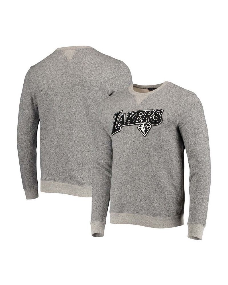 Men's Heathered Gray Los Angeles Lakers Marled French Terry Pullover Sweatshirt $36.29 Sweatshirt