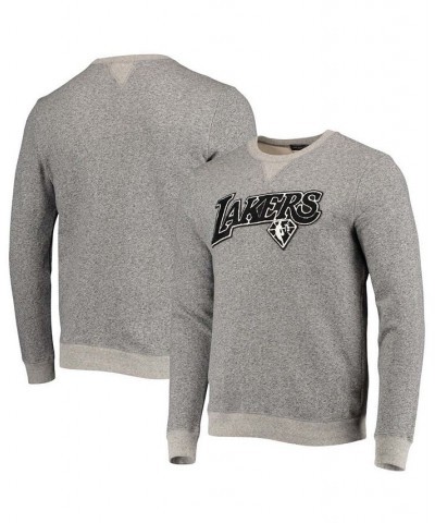 Men's Heathered Gray Los Angeles Lakers Marled French Terry Pullover Sweatshirt $36.29 Sweatshirt