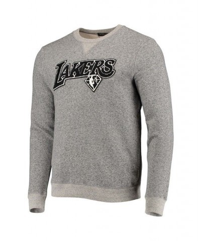 Men's Heathered Gray Los Angeles Lakers Marled French Terry Pullover Sweatshirt $36.29 Sweatshirt