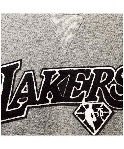 Men's Heathered Gray Los Angeles Lakers Marled French Terry Pullover Sweatshirt $36.29 Sweatshirt