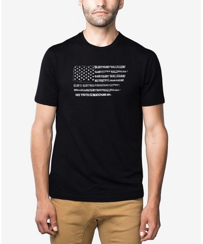 Men's Premium Blend Word Art Glory Hallelujah Flag T-shirt Black $19.80 T-Shirts