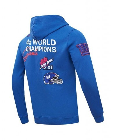 Men's Royal New York Giants 4x Super Bowl Champions Pullover Hoodie $58.50 Sweatshirt