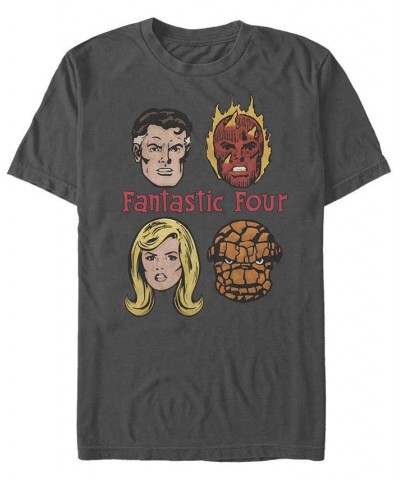 Men's Fantastic Four Short Sleeve Crew T-shirt Gray $20.29 T-Shirts