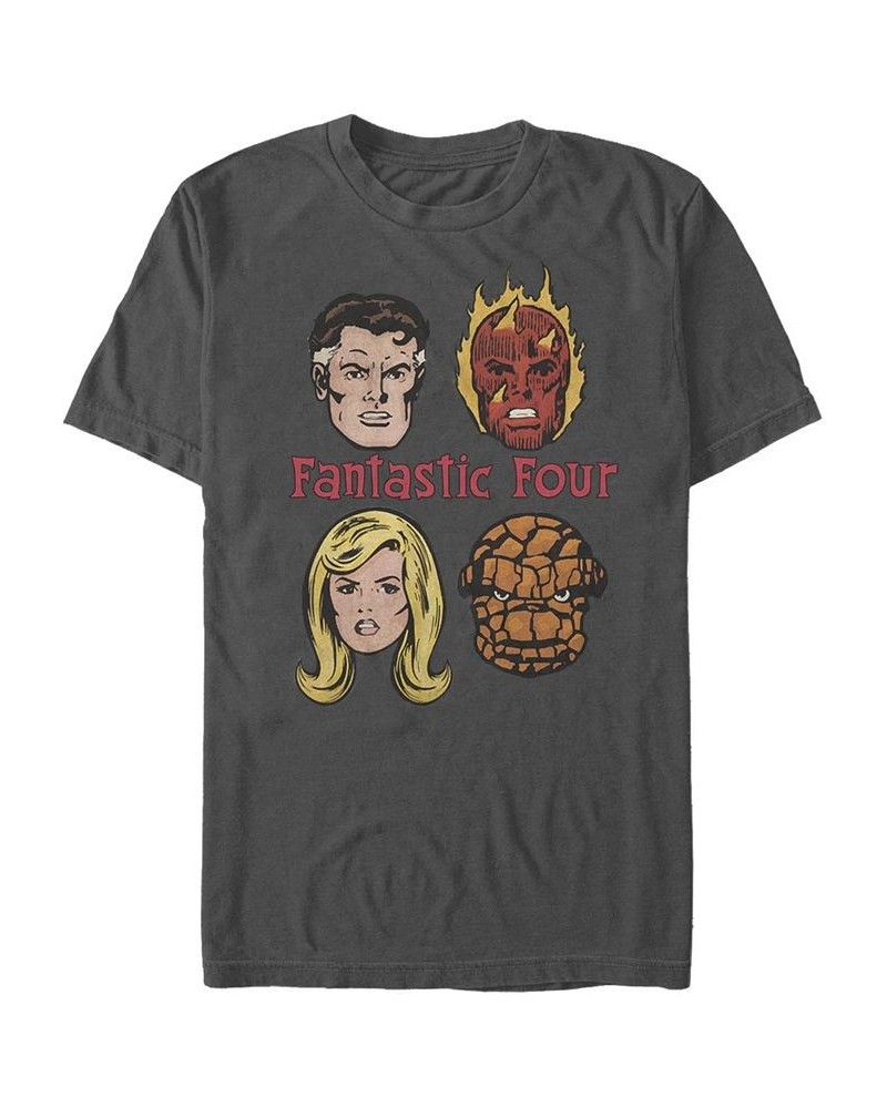 Men's Fantastic Four Short Sleeve Crew T-shirt Gray $20.29 T-Shirts