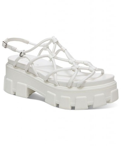 Greyson Strappy Lug Sole Sandals White $43.60 Shoes