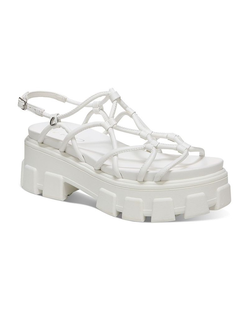 Greyson Strappy Lug Sole Sandals White $43.60 Shoes