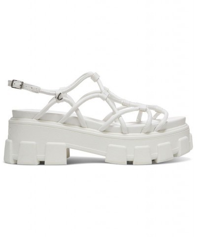 Greyson Strappy Lug Sole Sandals White $43.60 Shoes