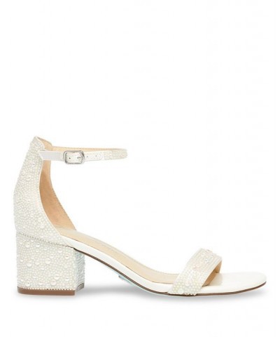 Betsey Johnson Women's Mari Block Heel Evening Sandal White $36.89 Shoes