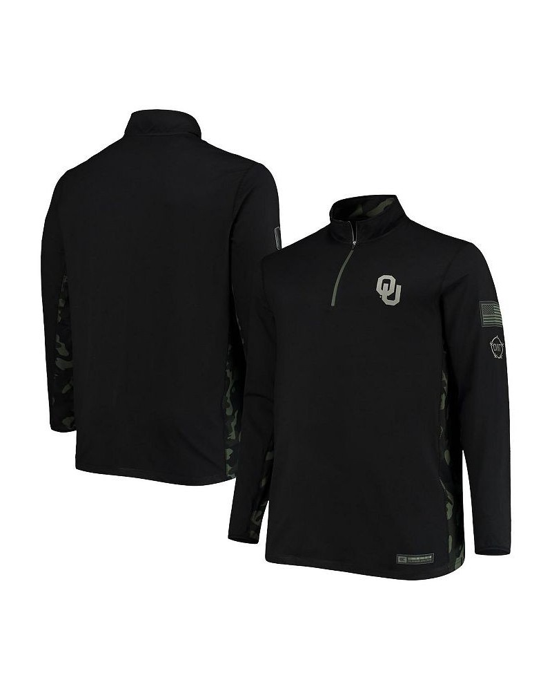 Men's Black Oklahoma Sooners OHT Military-Inspired Appreciation Big and Tall Quarter-Zip Jacket $37.50 Jackets