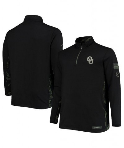 Men's Black Oklahoma Sooners OHT Military-Inspired Appreciation Big and Tall Quarter-Zip Jacket $37.50 Jackets