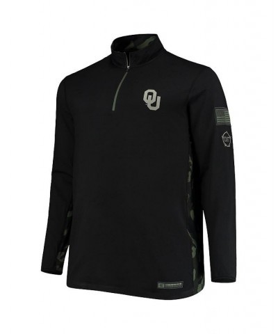 Men's Black Oklahoma Sooners OHT Military-Inspired Appreciation Big and Tall Quarter-Zip Jacket $37.50 Jackets