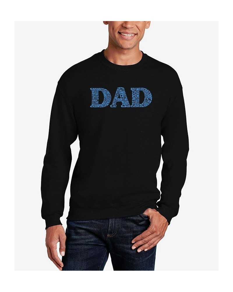 Men's Dad Word Art Crewneck Sweatshirt Black $20.50 Sweatshirt