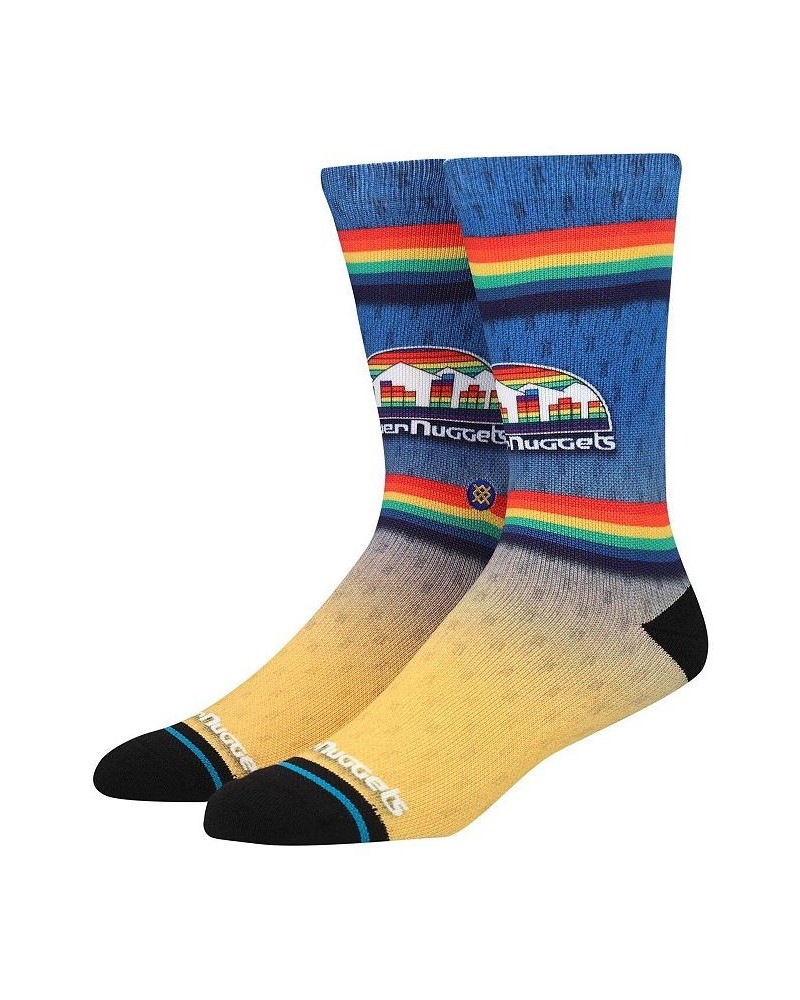 Men's Royal Denver Nuggets Hardwood Classics Fader Collection Crew Socks $17.69 Socks