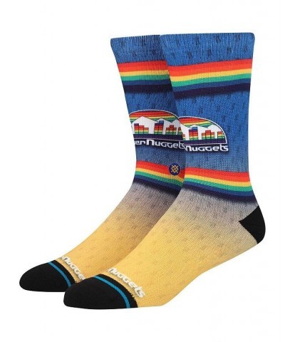 Men's Royal Denver Nuggets Hardwood Classics Fader Collection Crew Socks $17.69 Socks