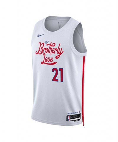 Men's and Women's Joel Embiid White Philadelphia 76ers 2022/23 City Edition Swingman Jersey $40.30 Jersey