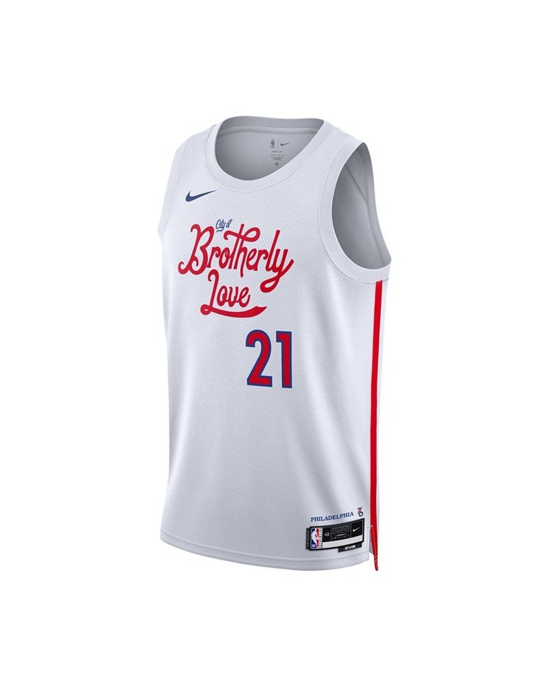 Men's and Women's Joel Embiid White Philadelphia 76ers 2022/23 City Edition Swingman Jersey $40.30 Jersey