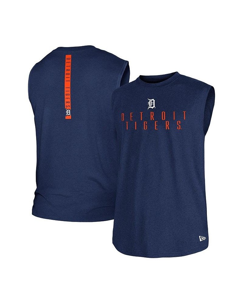 Men's Navy Detroit Tigers Team Muscle Tank Top $20.16 T-Shirts