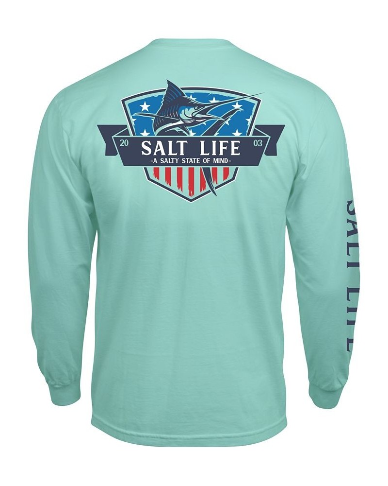 Men's Marlin State of Mind Long-Sleeve T-Shirt Blue $15.12 T-Shirts