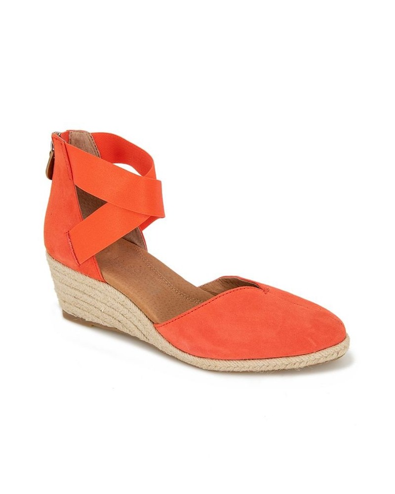 Women's Orya Wedge Pointy Toe Espadrille Sandals Red $62.01 Shoes