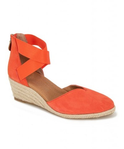 Women's Orya Wedge Pointy Toe Espadrille Sandals Red $62.01 Shoes