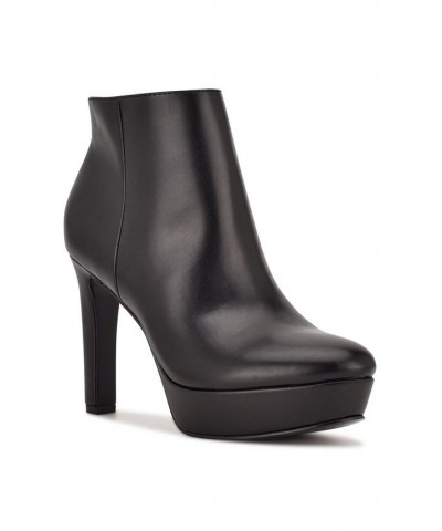 Women's Glowup Platform Dress Booties Black $58.11 Shoes