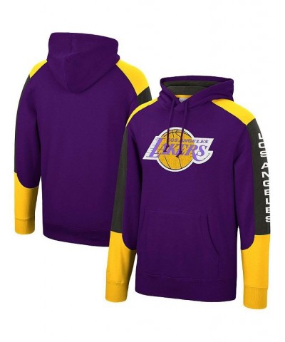 Men's Purple Los Angeles Lakers Hardwood Classics Fusion Pullover Hoodie $39.10 Sweatshirt