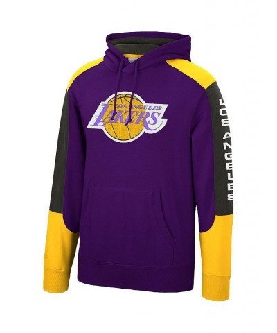 Men's Purple Los Angeles Lakers Hardwood Classics Fusion Pullover Hoodie $39.10 Sweatshirt