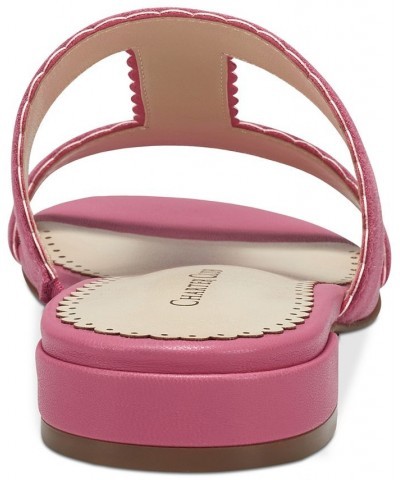 Lulia Scalloped Slip-On Strappy Sandals Pink $34.06 Shoes