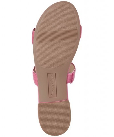 Lulia Scalloped Slip-On Strappy Sandals Pink $34.06 Shoes