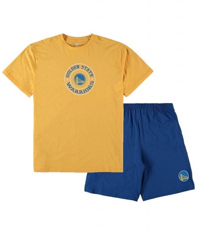 Men's Gold, Royal Golden State Warriors Big and Tall T-shirt and Shorts Sleep Set $32.00 Pajama