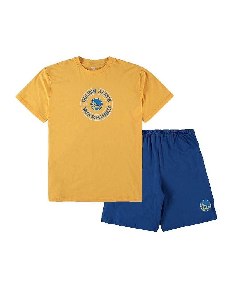 Men's Gold, Royal Golden State Warriors Big and Tall T-shirt and Shorts Sleep Set $32.00 Pajama