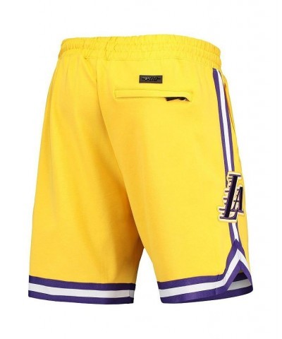 Men's LeBron James Gold Los Angeles Lakers Player Replica Shorts $43.24 Shorts