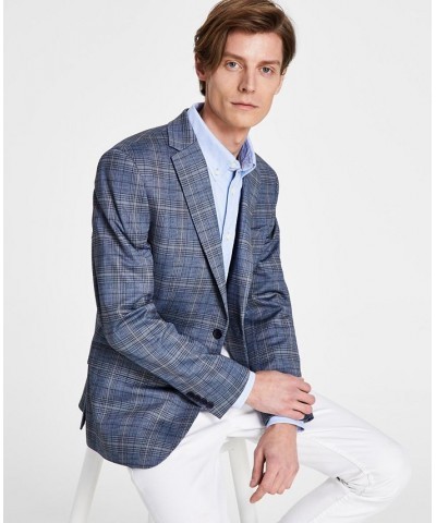 Men's Slim-Fit Blue Plaid Sport Coat Blue $41.80 Blazers