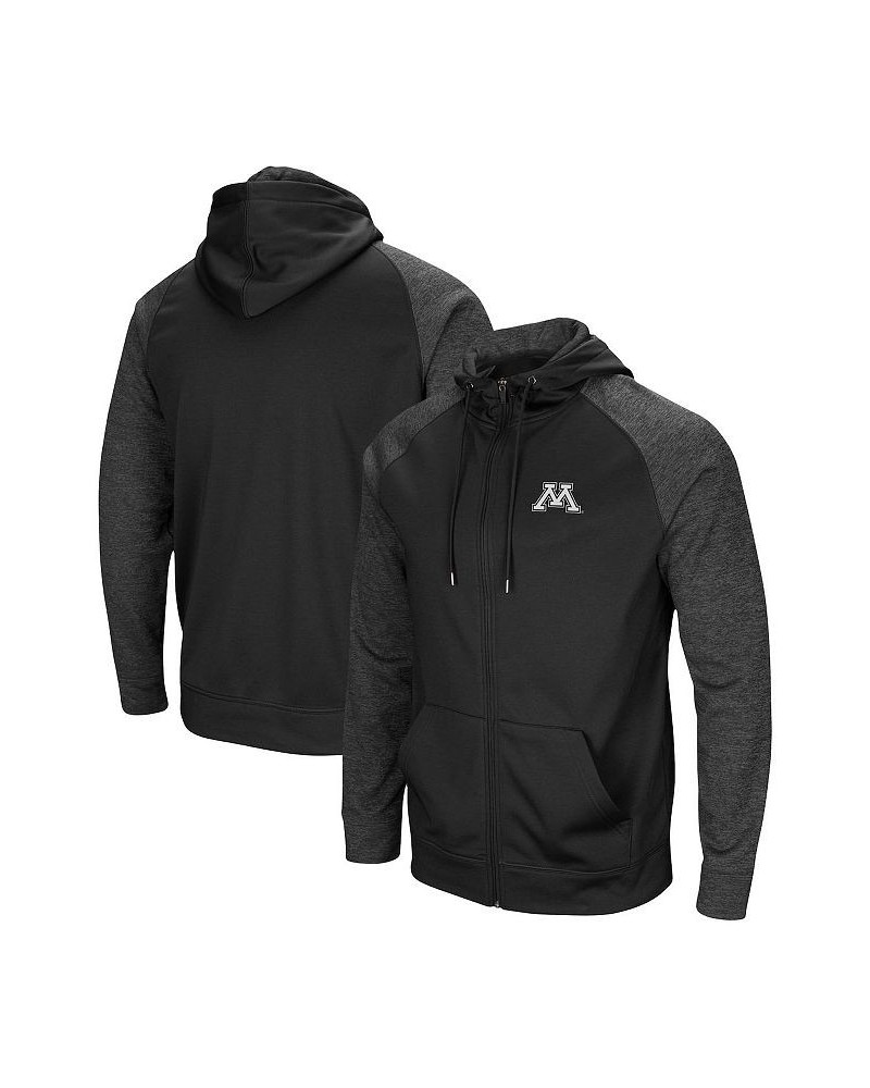 Men's Black Minnesota Golden Gophers Big Tall Blackout 2.0 Raglan Full-Zip Hoodie $45.60 Sweatshirt