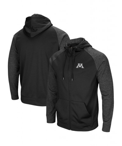 Men's Black Minnesota Golden Gophers Big Tall Blackout 2.0 Raglan Full-Zip Hoodie $45.60 Sweatshirt