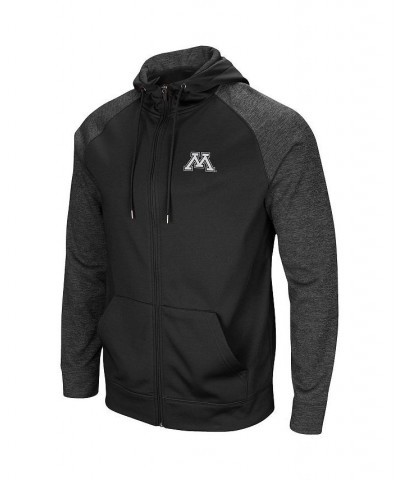 Men's Black Minnesota Golden Gophers Big Tall Blackout 2.0 Raglan Full-Zip Hoodie $45.60 Sweatshirt