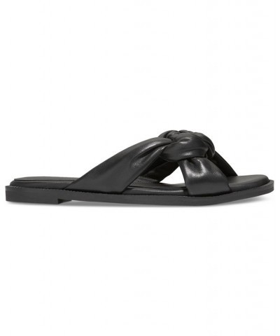 Women's Anica Lux Braided Slide Flat Sandals Black $72.00 Shoes