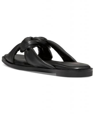 Women's Anica Lux Braided Slide Flat Sandals Black $72.00 Shoes