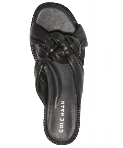 Women's Anica Lux Braided Slide Flat Sandals Black $72.00 Shoes